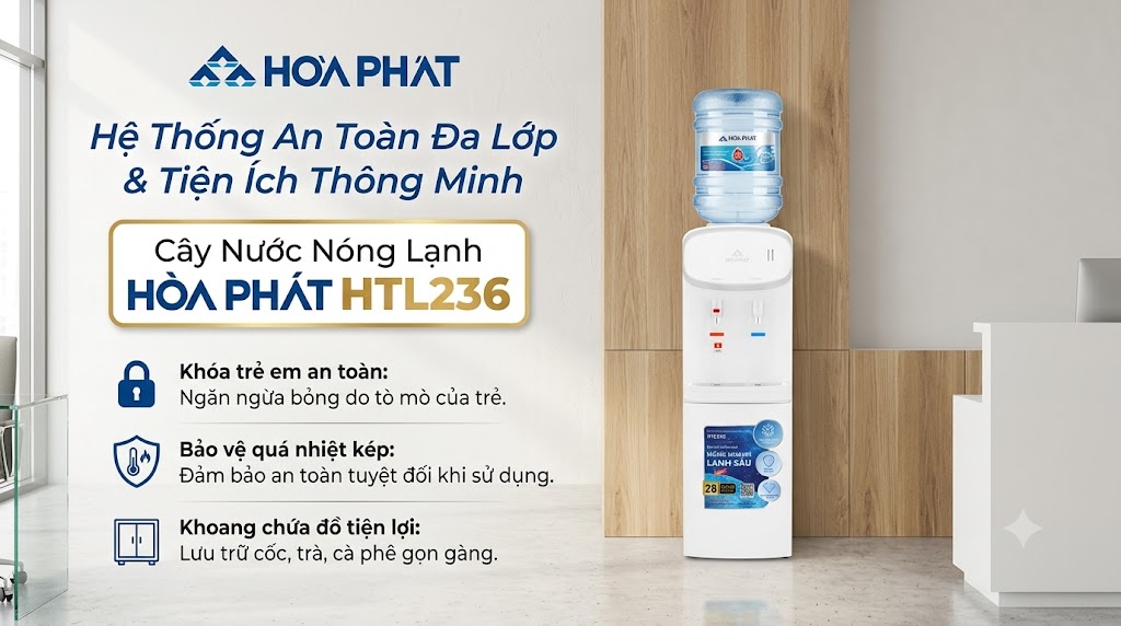 Cây nước nóng lạnh úp bình Hòa Phát HTL236